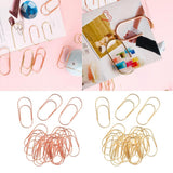 Maxbell 20 Pcs 50mm Metal Paper Clips School Office Stationery Supplies Gold