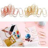 Maxbell 20 Pcs 50mm Metal Paper Clips School Office Stationery Supplies Gold