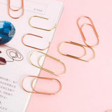 Maxbell 20 Pcs 50mm Metal Paper Clips School Office Stationery Supplies Gold