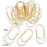 Maxbell 20 Pcs 50mm Metal Paper Clips School Office Stationery Supplies Gold