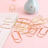 Maxbell 20 Pcs 50mm Metal Paper Clips School Office Stationery Supplies Gold