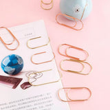 Maxbell 20 Pcs 50mm Metal Paper Clips School Office Stationery Supplies Gold