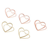 Maxbell 5 Pieces Colorful Metal Heart Shape Paper Clips Office Bookmarks Stationery - Aladdin Shoppers