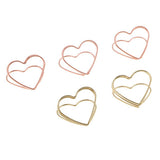 Maxbell 5 Pieces Colorful Metal Heart Shape Paper Clips Office Bookmarks Stationery - Aladdin Shoppers