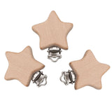 Maxbell 3 Pack Baby Pacifier Chain Clip Pacifier Clip Wooden Clip Baby Clip 53x45mm