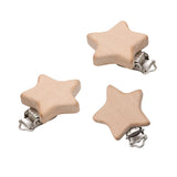Maxbell 3 Pack Baby Pacifier Chain Clip Pacifier Clip Wooden Clip Baby Clip 53x45mm