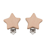 Maxbell 3 Pack Baby Pacifier Chain Clip Pacifier Clip Wooden Clip Baby Clip 53x45mm