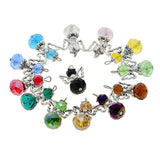 Maxbell 24 Pieces Tibetan Silver Angel  Wing Charms Glass Pendant Bead multi-colored
