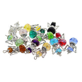 Maxbell 24 Pieces Tibetan Silver Angel  Wing Charms Glass Pendant Bead multi-colored