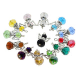 Maxbell 24 Pieces Tibetan Silver Angel  Wing Charms Glass Pendant Bead multi-colored