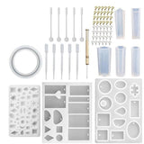 Maxbell Multifunction Resin Clay Molding DIY Kits for Jewelry Making Bracelets Bangles Pendants Silicone - Aladdin Shoppers