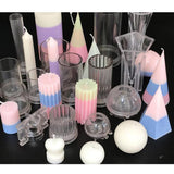 Maxbell 3D Heart Shaped Plastic Clear Candle Molds Soap Mould Candles Making Crafts