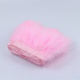 Maxbell 2m Turkey Feather Fringe Trim Sewing Dress Costume Decorations pink