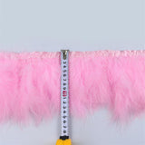 Maxbell 2m Turkey Feather Fringe Trim Sewing Dress Costume Decorations pink