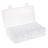 Maxbell 18pieces Storage Box Screw Lid Clear Containers for Beads Crafts Findings Small Items Keeping Supply 55x35mm packed in portable box - Aladdin Shoppers