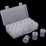 Maxbell 18pieces Storage Box Screw Lid Clear Containers for Beads Crafts Findings Small Items Keeping Supply 55x35mm packed in portable box - Aladdin Shoppers