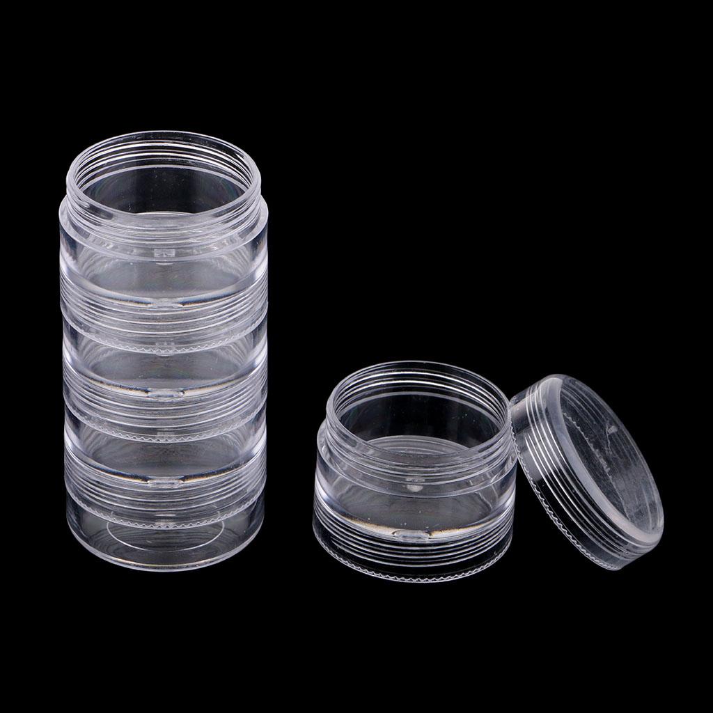 Maxbell 2 Set 5 Layers Stackable Interlocking Screw Containers Storage Box 95x36mm