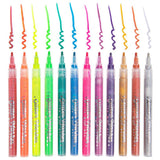 Maxbell 12 Colors Glitter Marker Pens Coloring Pen Painting Art Markers Highlighters