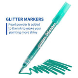 Maxbell 12 Colors Glitter Marker Pens Coloring Pen Painting Art Markers Highlighters