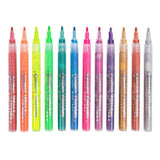 Maxbell 12 Colors Glitter Marker Pens Coloring Pen Painting Art Markers Highlighters