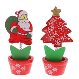 Maxbell 6 Pcs Wooden Table Number Holders Flowerpot Base Xmas Christmas Decoration