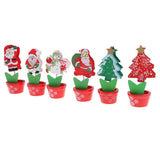 Maxbell 6 Pcs Wooden Table Number Holders Flowerpot Base Xmas Christmas Decoration