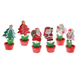 Maxbell 6 Pcs Wooden Table Number Holders Flowerpot Base Xmas Christmas Decoration