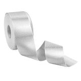 Maxbell 15 Meters 40mm Glitter Metallic Satin Ribbon For Crafts Gift Wrapping silver