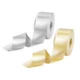 Maxbell 15 Meters 40mm Glitter Metallic Satin Ribbon For Crafts Gift Wrapping silver