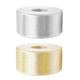 Maxbell 15 Meters 40mm Glitter Metallic Satin Ribbon For Crafts Gift Wrapping silver