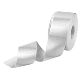 Maxbell 15 Meters 40mm Glitter Metallic Satin Ribbon For Crafts Gift Wrapping silver