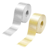 Maxbell 15 Meters 40mm Glitter Metallic Satin Ribbon For Crafts Gift Wrapping silver