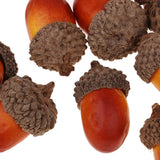 Maxbell 20 Pieces Mini Acorns Artificial Lifelike Simulation Small Acorn Accents Decoration Fake Fruit Home House Kitchen Decor - 17x25mm - Aladdin Shoppers
