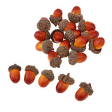 Maxbell 20 Pieces Mini Acorns Artificial Lifelike Simulation Small Acorn Accents Decoration Fake Fruit Home House Kitchen Decor - 17x25mm - Aladdin Shoppers