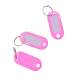 100pcs Removable Waterproof Key Tags ID Name Card Tags Mark Label Pink