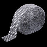 Maxbell 10 Yard 8 Rows Silver Diamond Mesh Wrap Roll Rhinestone Ribbon Sewing Trim Embellishment for Party Decoration, Wedding Cake, Art Craft 4cm Wide - Aladdin Shoppers