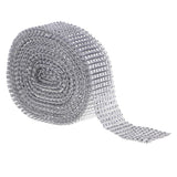 Maxbell 10 Yard 8 Rows Silver Diamond Mesh Wrap Roll Rhinestone Ribbon Sewing Trim Embellishment for Party Decoration, Wedding Cake, Art Craft 4cm Wide - Aladdin Shoppers