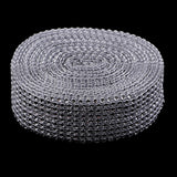 Maxbell 10 Yard 8 Rows Silver Diamond Mesh Wrap Roll Rhinestone Ribbon Sewing Trim Embellishment for Party Decoration, Wedding Cake, Art Craft 4cm Wide - Aladdin Shoppers