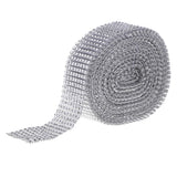 Maxbell 10 Yard 8 Rows Silver Diamond Mesh Wrap Roll Rhinestone Ribbon Sewing Trim Embellishment for Party Decoration, Wedding Cake, Art Craft 4cm Wide - Aladdin Shoppers