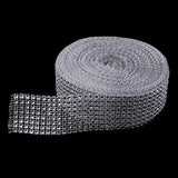 Maxbell 10 Yard 8 Rows Silver Diamond Mesh Wrap Roll Rhinestone Ribbon Sewing Trim Embellishment for Party Decoration, Wedding Cake, Art Craft 4cm Wide - Aladdin Shoppers