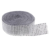 Maxbell 10 Yard 8 Rows Silver Diamond Mesh Wrap Roll Rhinestone Ribbon Sewing Trim Embellishment for Party Decoration, Wedding Cake, Art Craft 4cm Wide - Aladdin Shoppers