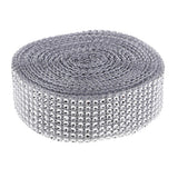 Maxbell 10 Yard 8 Rows Silver Diamond Mesh Wrap Roll Rhinestone Ribbon Sewing Trim Embellishment for Party Decoration, Wedding Cake, Art Craft 4cm Wide - Aladdin Shoppers