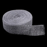 Maxbell 10 Yard 8 Rows Silver Diamond Mesh Wrap Roll Rhinestone Ribbon Sewing Trim Embellishment for Party Decoration, Wedding Cake, Art Craft 4cm Wide - Aladdin Shoppers