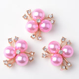 Maxbell 10 Pieces Alloy Fashion Crystal Flatback Jewelry Accessory Rhinestone Pearl Charms For Women Necklace Brooch Button Sewing Crafts Supply Pink - Aladdin Shoppers