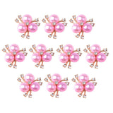 Maxbell 10 Pieces Alloy Fashion Crystal Flatback Jewelry Accessory Rhinestone Pearl Charms For Women Necklace Brooch Button Sewing Crafts Supply Pink - Aladdin Shoppers