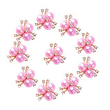 Maxbell 10 Pieces Alloy Fashion Crystal Flatback Jewelry Accessory Rhinestone Pearl Charms For Women Necklace Brooch Button Sewing Crafts Supply Pink - Aladdin Shoppers