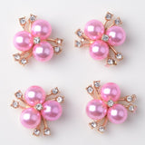 Maxbell 10 Pieces Alloy Fashion Crystal Flatback Jewelry Accessory Rhinestone Pearl Charms For Women Necklace Brooch Button Sewing Crafts Supply Pink - Aladdin Shoppers