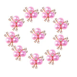 Maxbell 10 Pieces Alloy Fashion Crystal Flatback Jewelry Accessory Rhinestone Pearl Charms For Women Necklace Brooch Button Sewing Crafts Supply Pink - Aladdin Shoppers