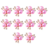 Maxbell 10 Pieces Alloy Fashion Crystal Flatback Jewelry Accessory Rhinestone Pearl Charms For Women Necklace Brooch Button Sewing Crafts Supply Pink - Aladdin Shoppers