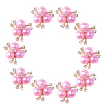 Maxbell 10 Pieces Alloy Fashion Crystal Flatback Jewelry Accessory Rhinestone Pearl Charms For Women Necklace Brooch Button Sewing Crafts Supply Pink - Aladdin Shoppers